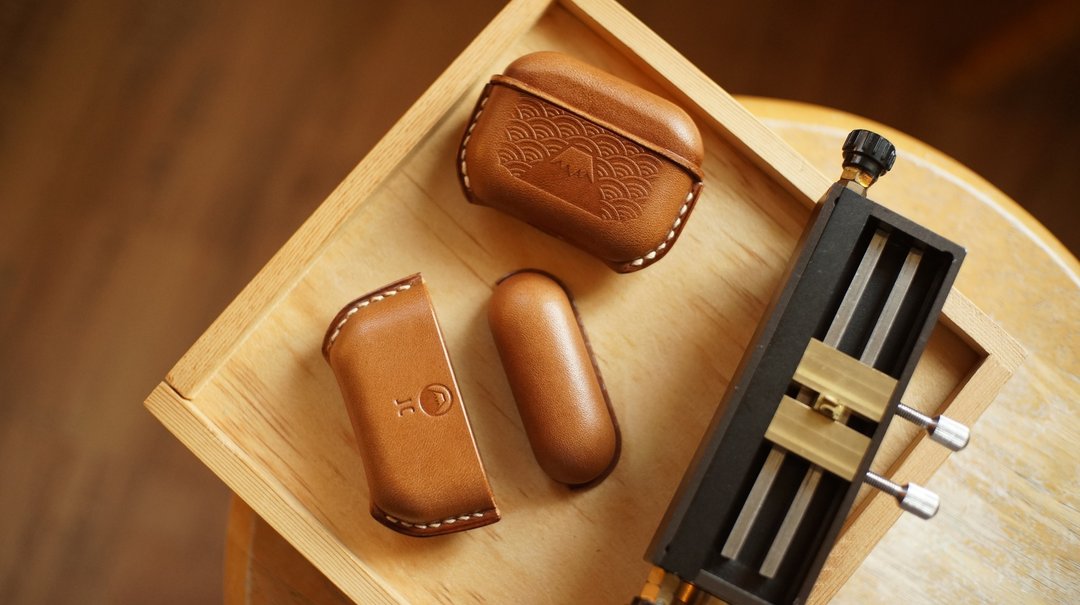 富士山Airpods pro / Airpods pro 2 皮革保护套 - 耳机 - 真皮 多色