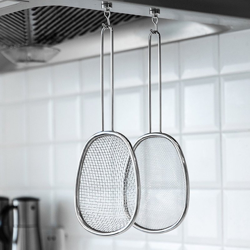 日本霜山 304不锈钢滤油沥水网-大款-2款可选 - 厨房用具 - 不锈钢 银色