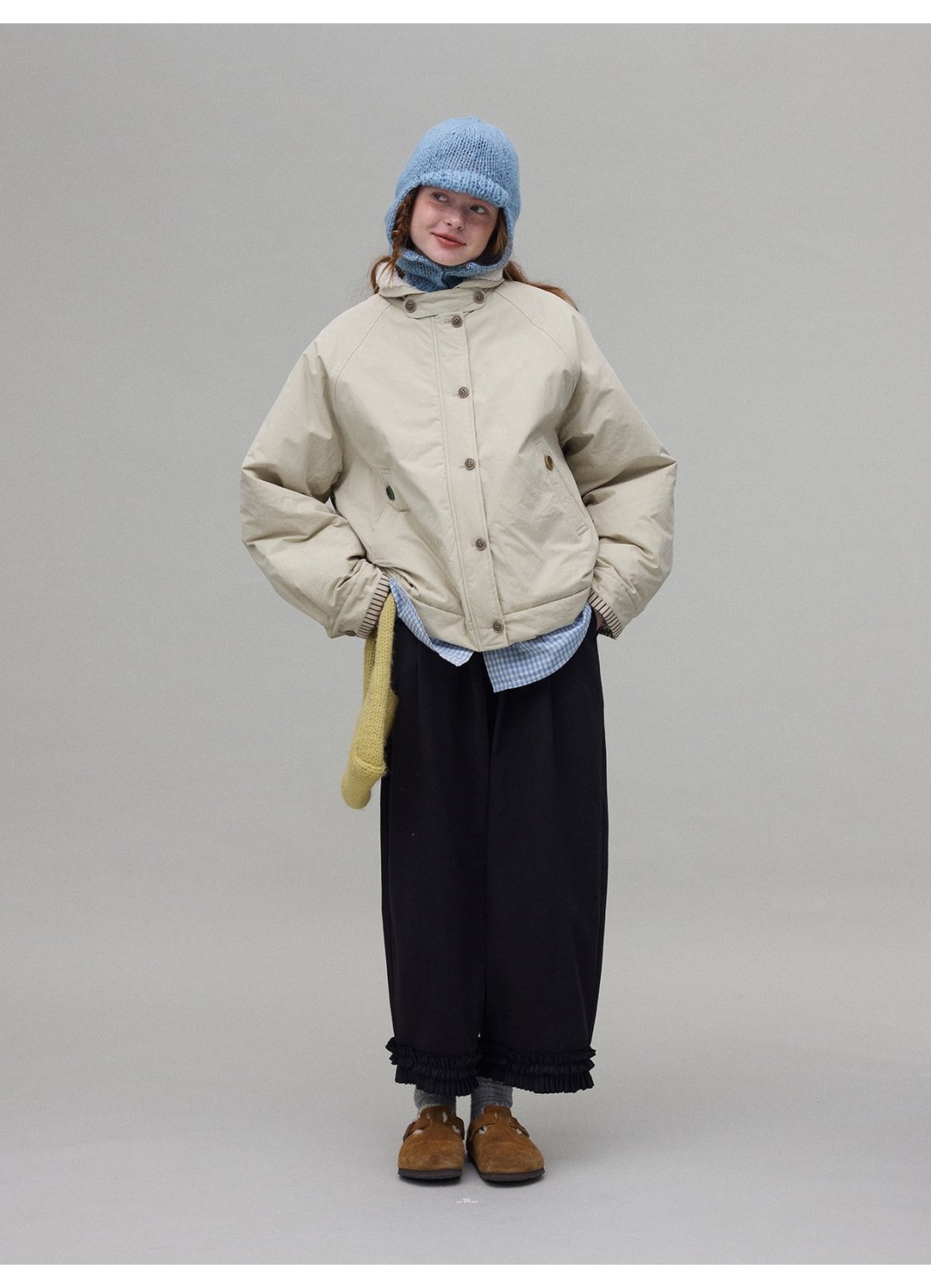 odd maker圆领宽松保暖棉服女2024年新款加厚设计百搭厚外套 - 女装休闲/机能外套 - 其他人造纤维 