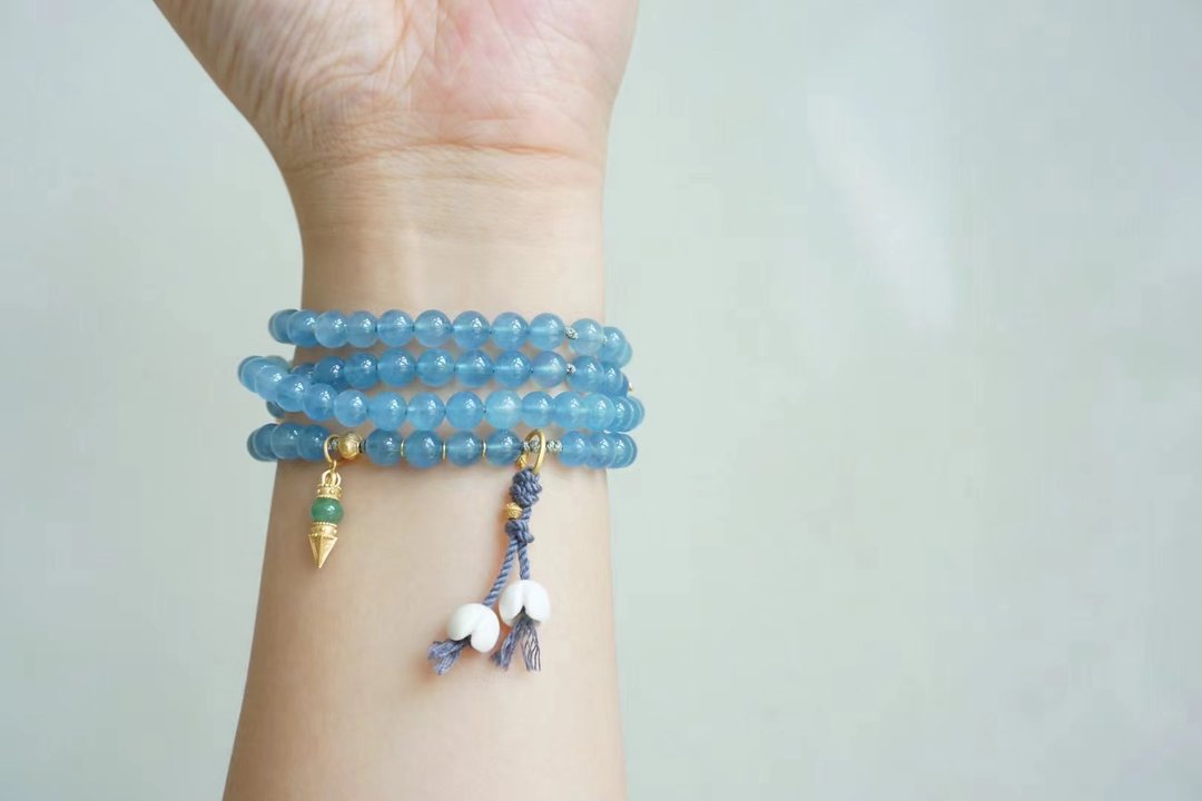 小精品。海水蓝宝。生命灵数5 - 手链/手环 - 宝石 