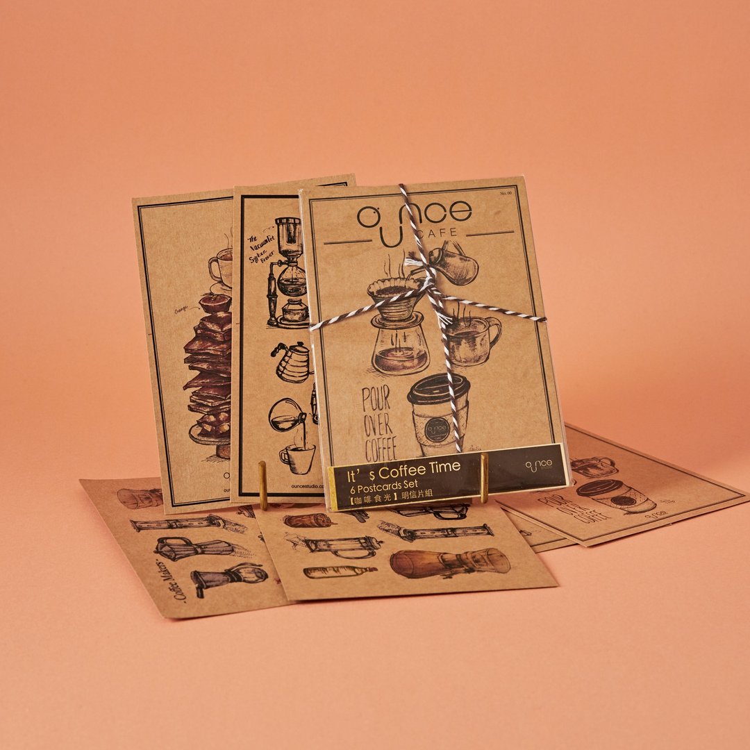 咖啡时光明信片6入组 - 卡片/明信片 - 纸 