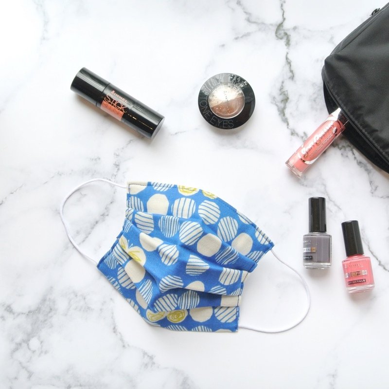 可洗涤、舒适且可爱的手工立体口罩 Modern Butterfly Blue 蝴蝶 - 口罩 - 棉．麻 蓝色