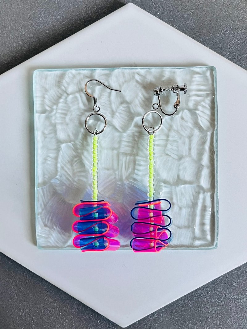 PVC DesignA 008耳针/耳夹 - 耳环/耳夹 - 其他材质 蓝色