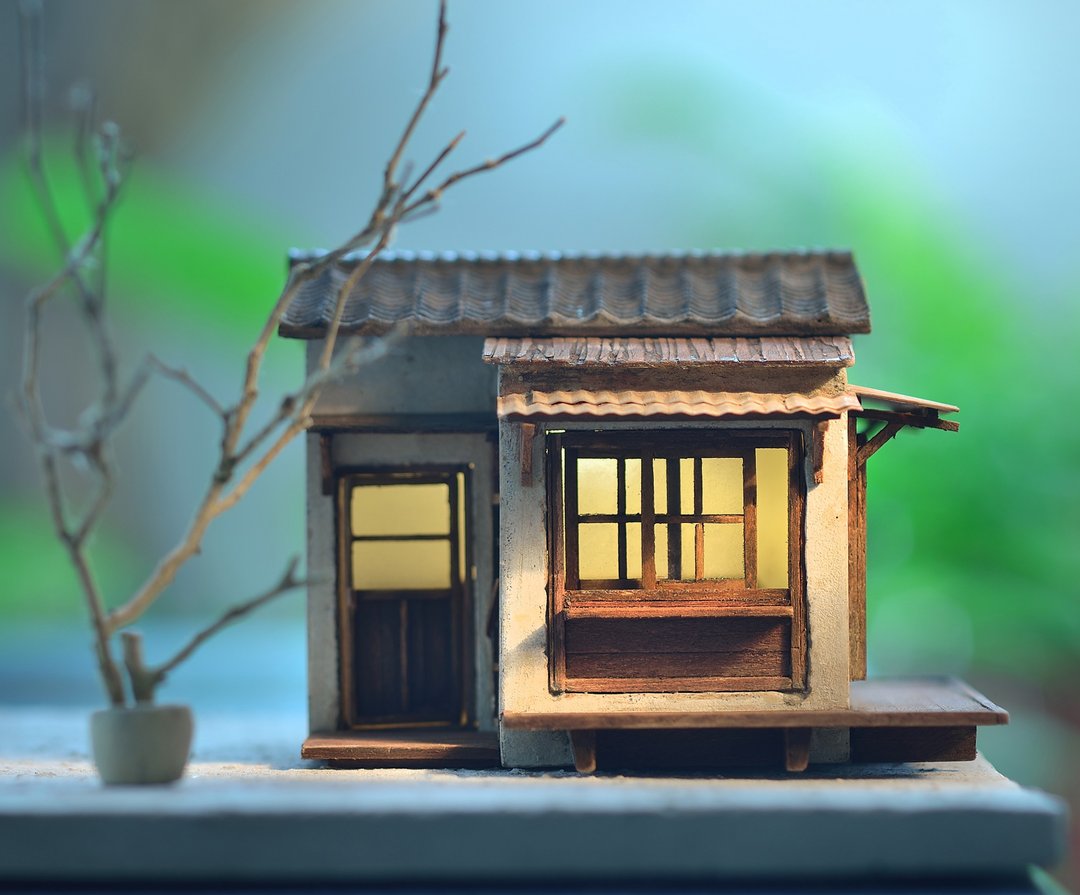 水泥老屋创作--日式木门老平房(订制) - 摆饰 - 水泥 咖啡色