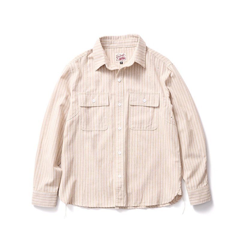 Railway Work Shirt - 米色 Beige - 男装衬衫 - 棉．麻 