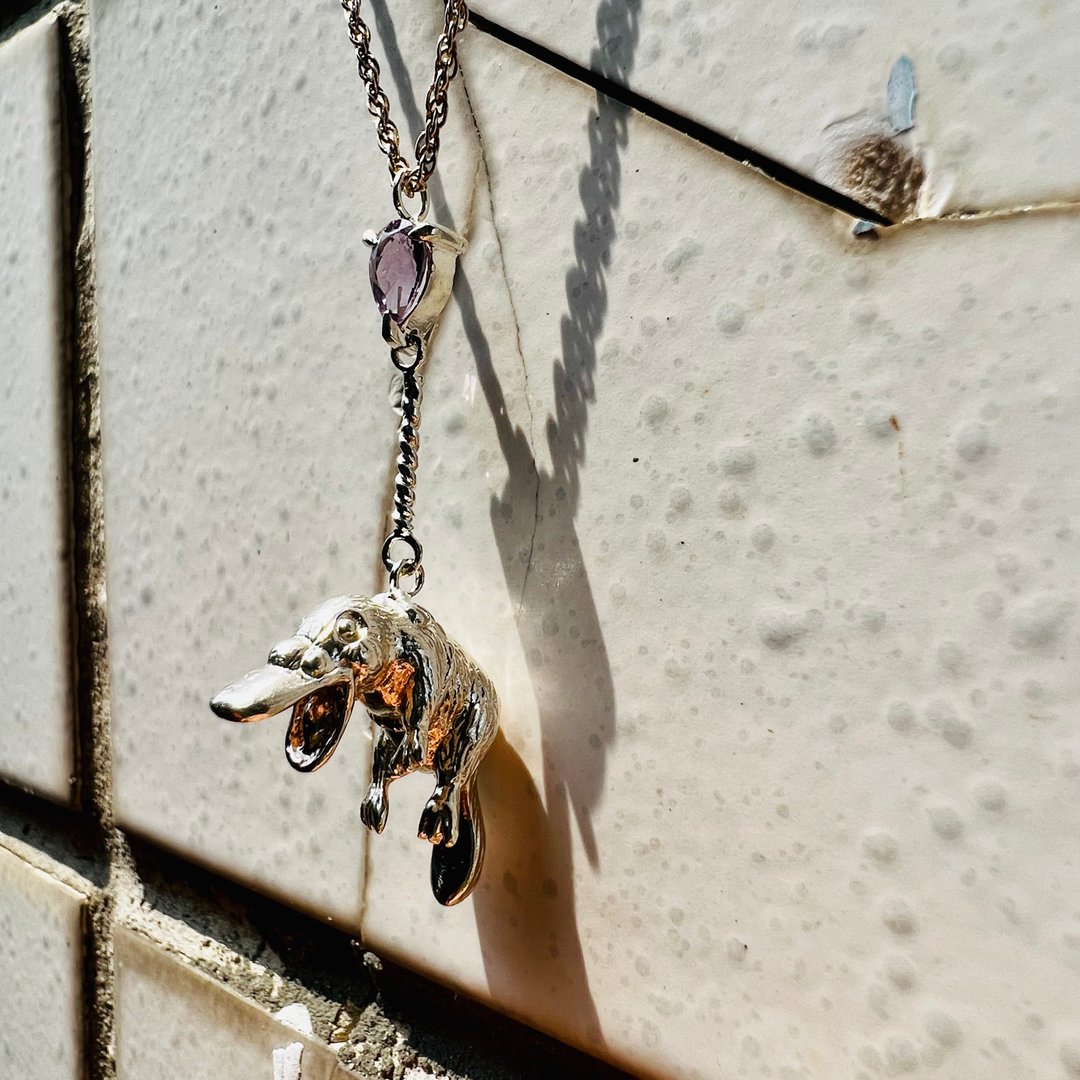 小小心愿系列-鸭嘴兽 纯银动物造型项链 Animal necklaces - 项链 - 纯银 银色
