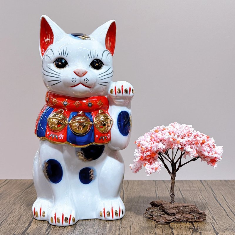 【灵猫招福】日本染锦招财猫 9号 - 摆饰 - 瓷 白色