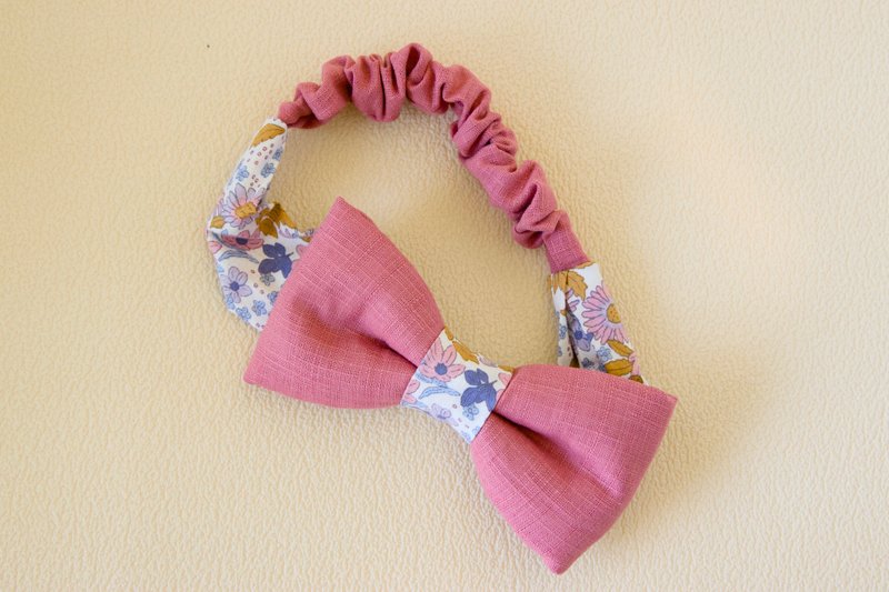 摇摆花卉 手作宝宝发带 蝴蝶结 - 婴儿帽/发带 - 棉．麻 粉红色