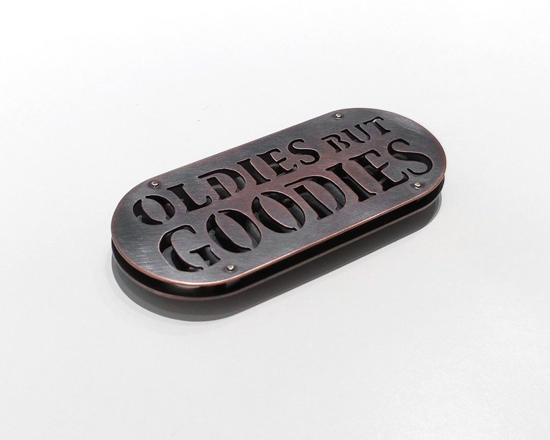 手工锯切文字磁铁-4号 /Ag No. 045 - 冰箱贴/磁贴 - 铜/黄铜 咖啡色