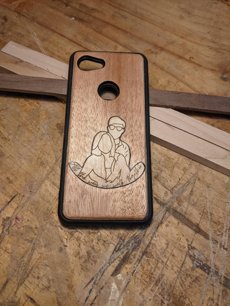 可订制 字句 情侣画 任何型号 情侣木机壳 - 手机壳/手机套 - 木头 咖啡色