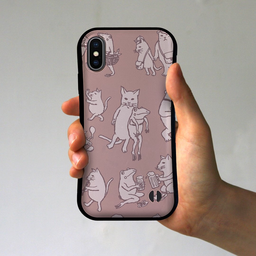 Grip iPhone Case Nakama Tachi Pink Gray - 手机壳/手机套 - 塑料 粉红色