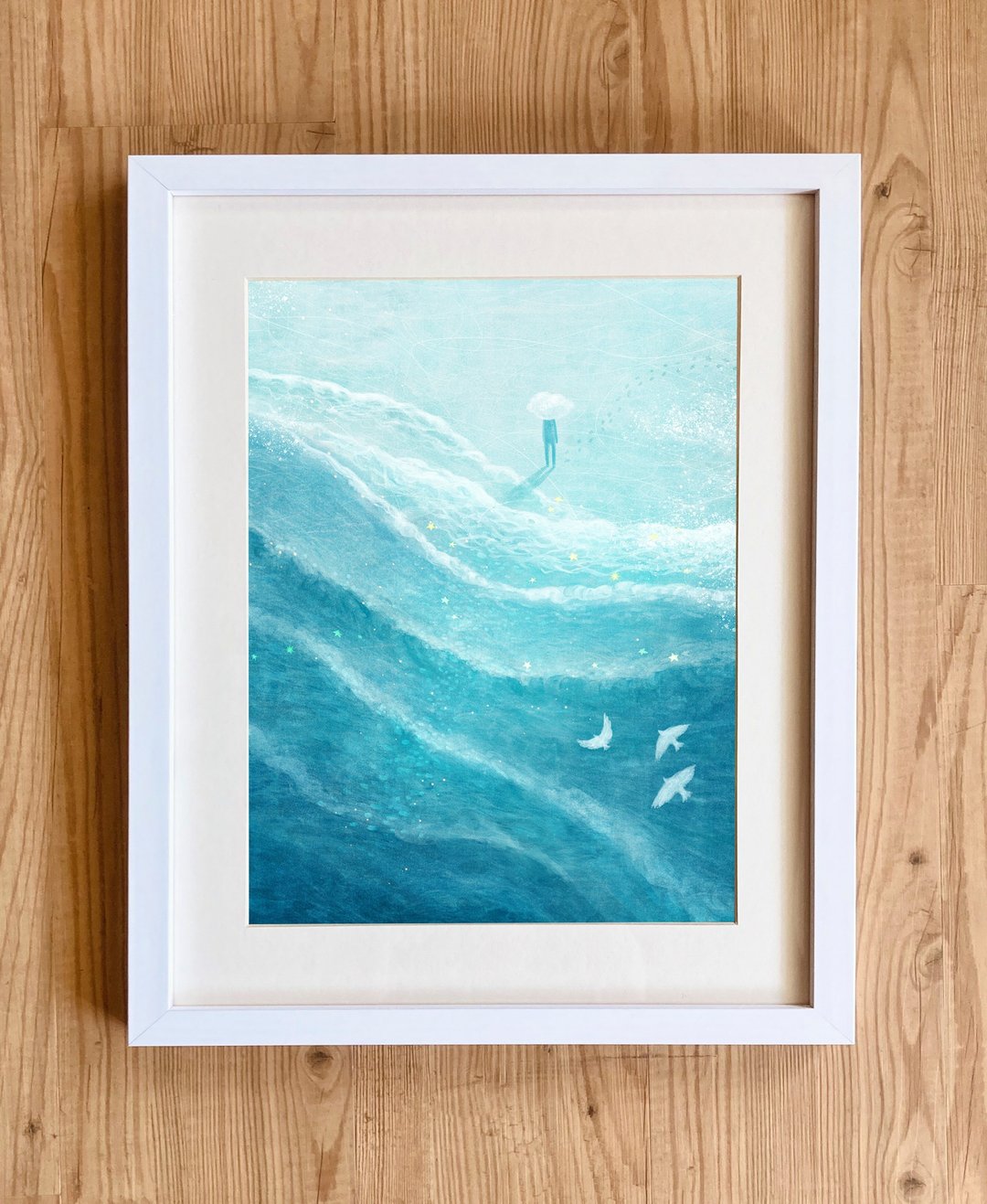 艺术微喷复制画 - 大海的自在如云 \ 含框 - 海报/装饰画/版画 - 纸 