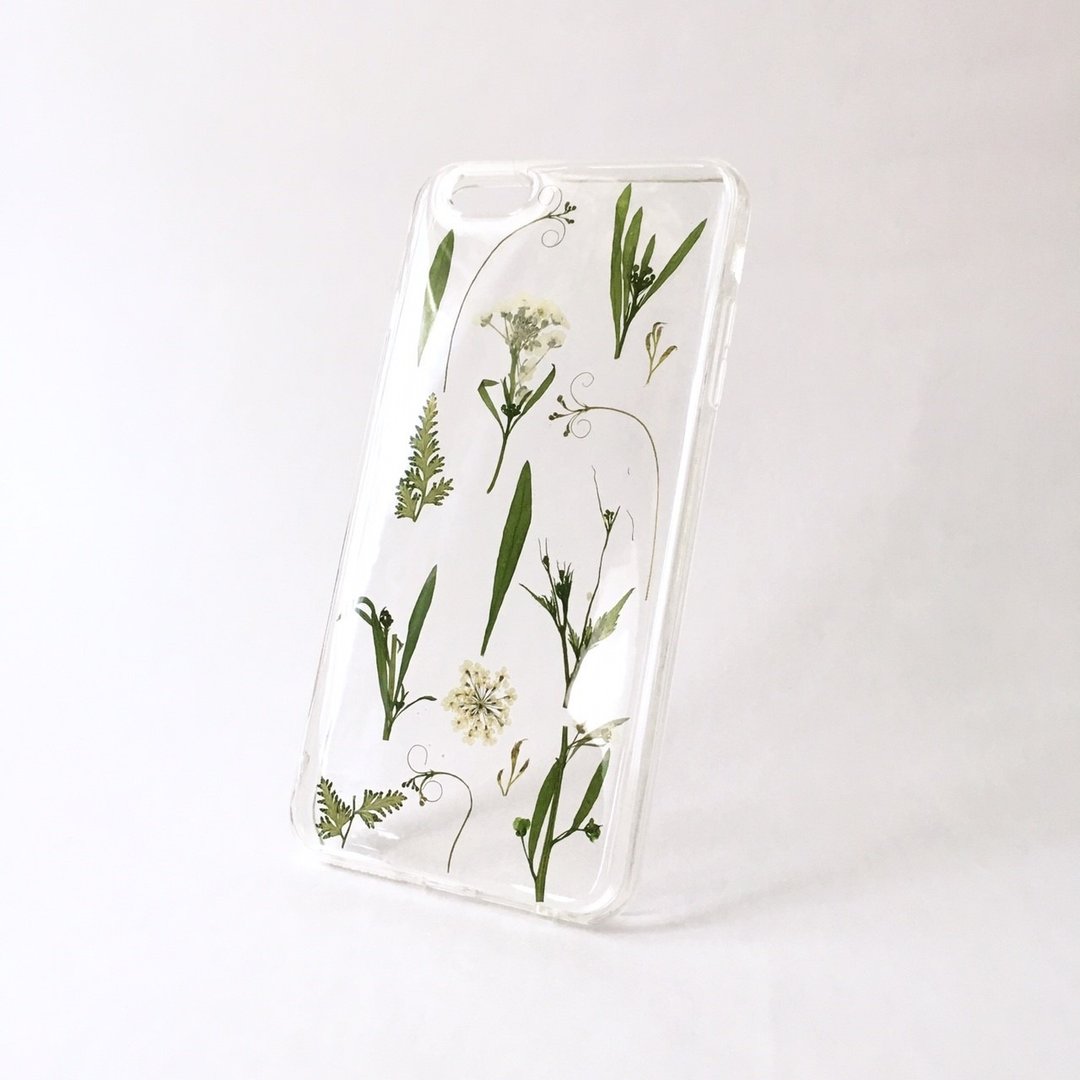 本草刚木::干燥花押花保护套 iphone  samsung - 手机壳/手机套 - 植物．花 绿色
