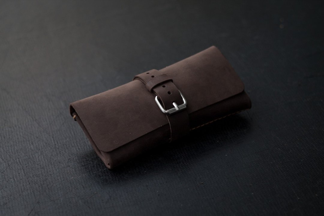 Leather Watch Roll for 2-5 watches, Leather watch pouch, watch case, watch box - 收纳用品 - 真皮 黑色