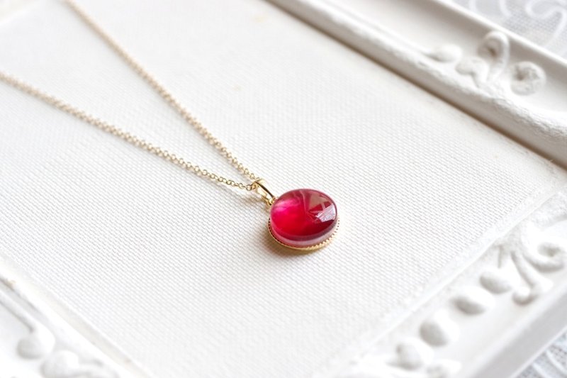 树脂艺术 圆形坠饰・奉献的心跳 - 项链 - 树脂 粉红色