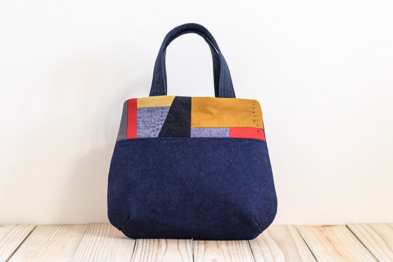 散步小包-深蓝EH109 - 手提包/手提袋 - 棉．麻 蓝色