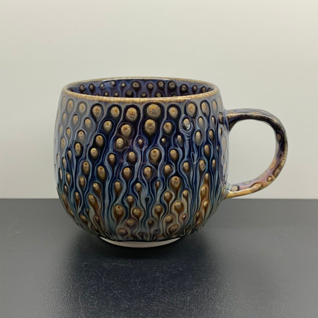 孔雀开屏 咖啡杯 280ml 邱毓宁 莺歌 A6-03 - 茶具/茶杯 - 瓷 多色