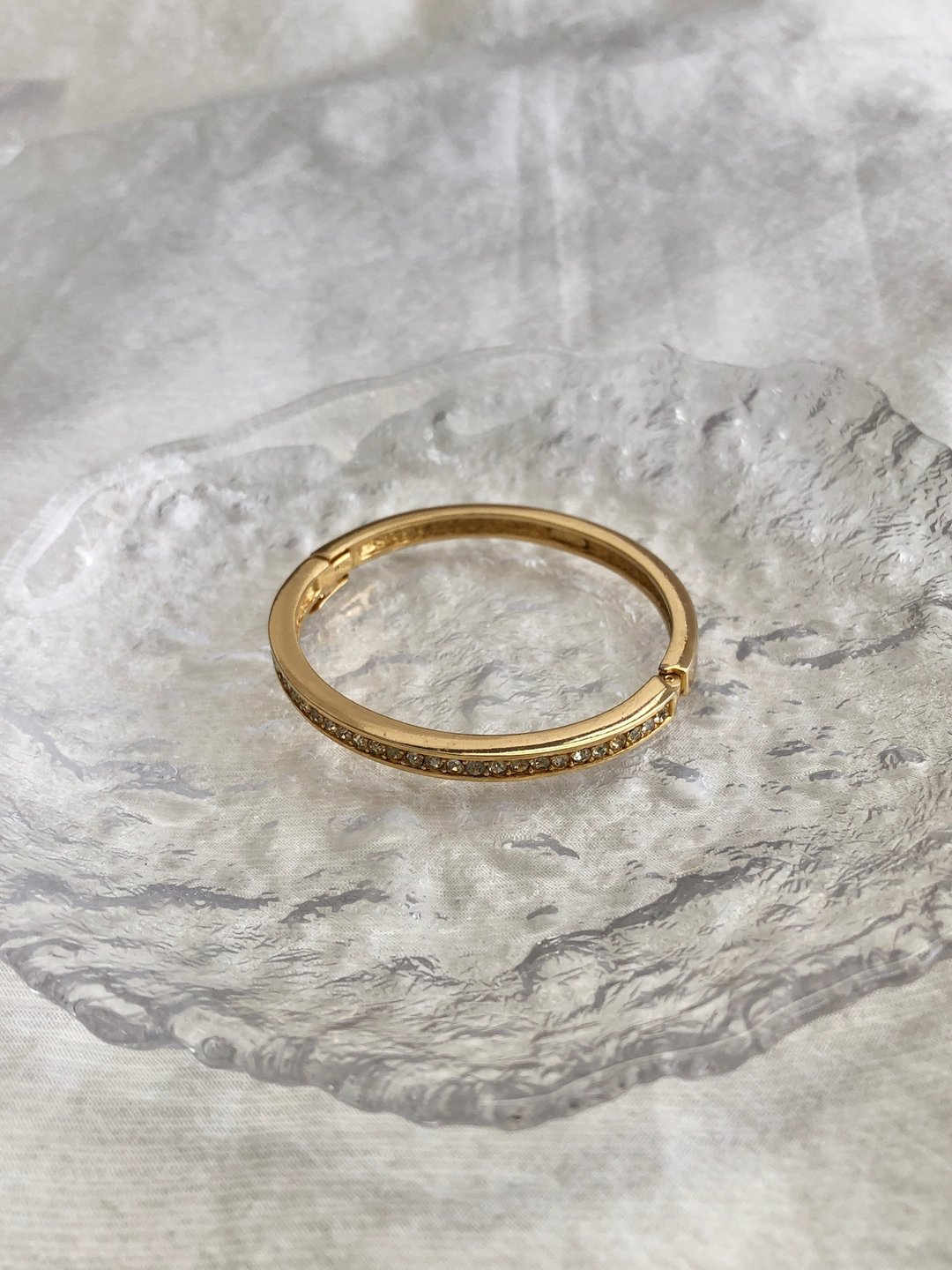 【 日本直送 名牌中古包 】Christian Dior 迪奥 手镯 金色 莱茵石 vintage 古董 jrss3e - 手链/手环 - 其他材质 金色