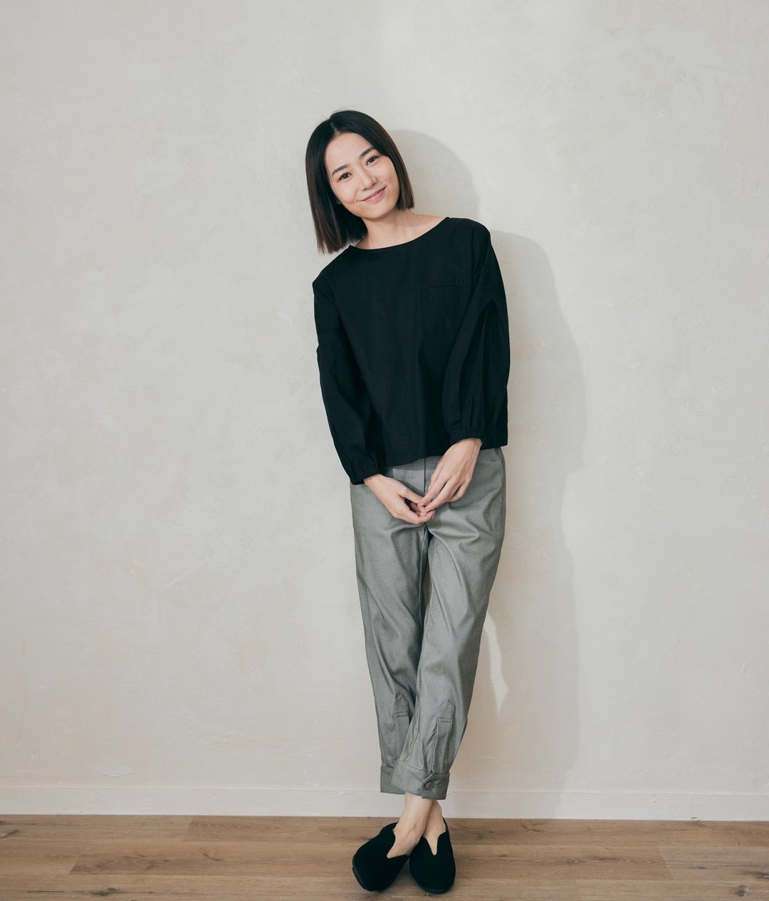 PINKOI ONLY 小巷日记衬衫裤口造型裤-湿地 - 女装长裤 - 聚酯纤维 绿色