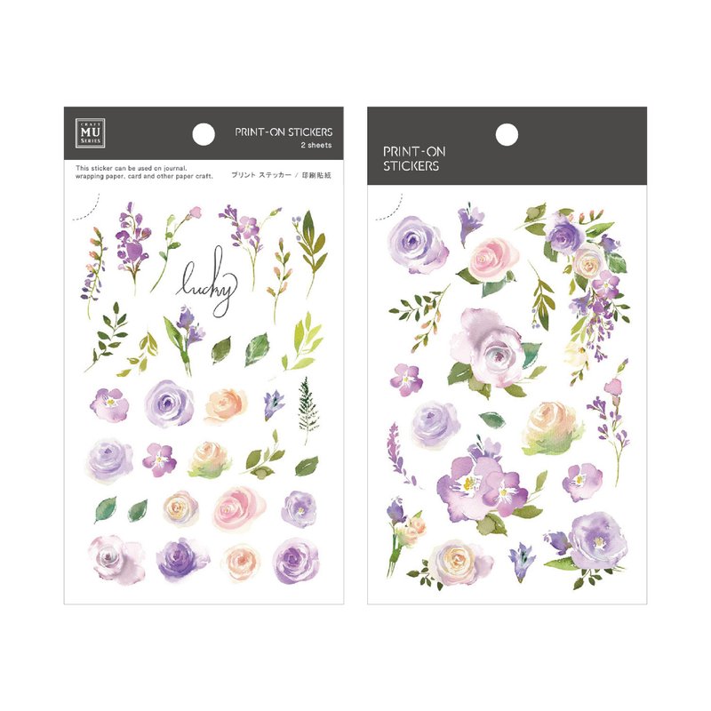 【Print-On Stickers 转印贴纸】no.71-丁香紫玫 | 花草系列 - 贴纸 - 其他材质 紫色