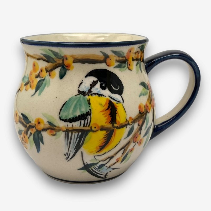 波兰手绘手工陶-胖胖杯 350ml 珍藏彩雀系列 设计师款 - 其他杯子 - 陶 粉红色