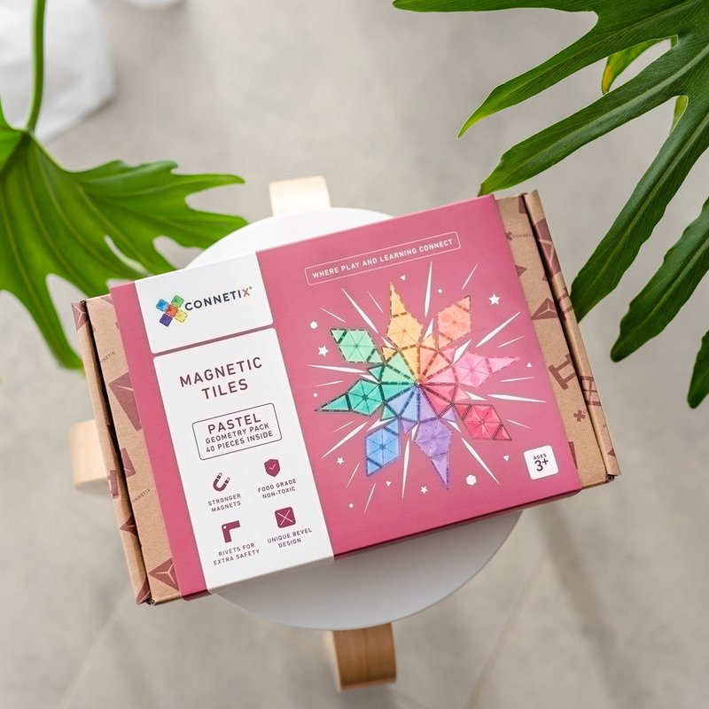澳洲Connetix粉彩磁力积木-几何图形组(40pc) - 玩具/玩偶 - 塑料 