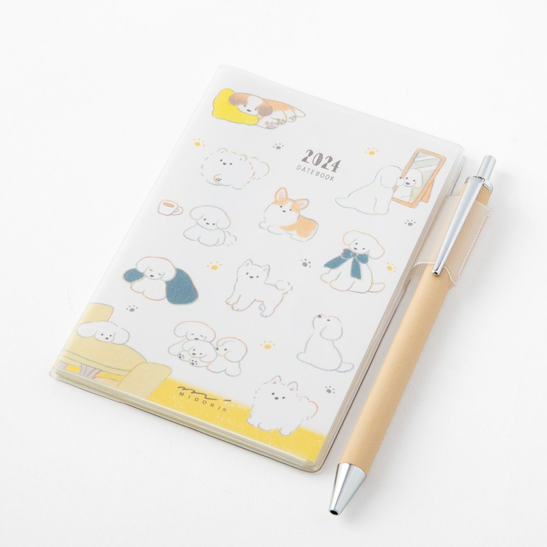 MIDORI Pocket Diary 2024手帐迷你(月间)小狗 - 笔记本/手帐 - 纸 