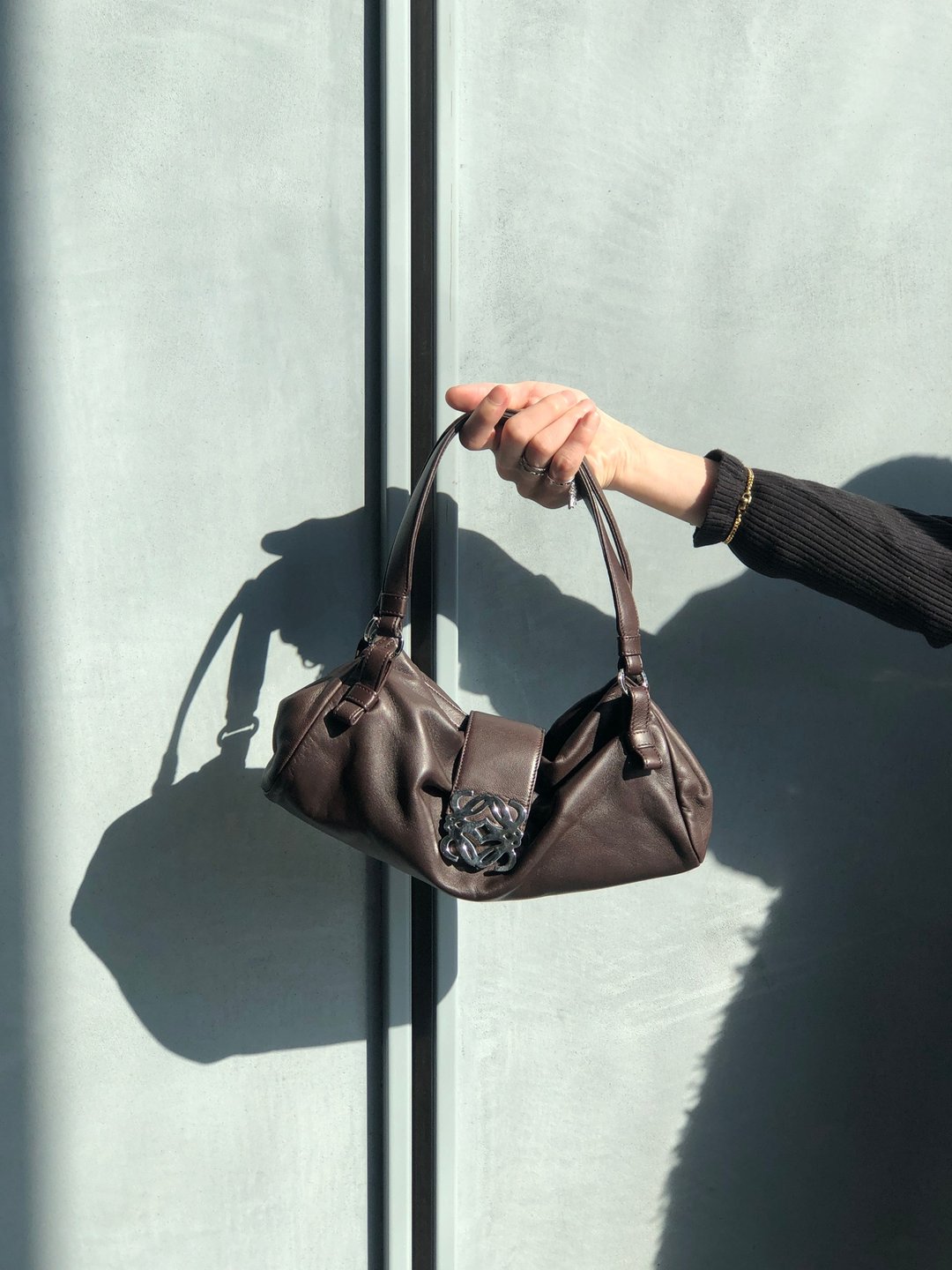 【 日本直送 名牌中古包 】LOEWE 罗威 托特包 棕色 Anagram 纳帕皮革 腋下包 vintage 古董 mcgv5x - 手提包/手提袋 - 真皮 咖啡色