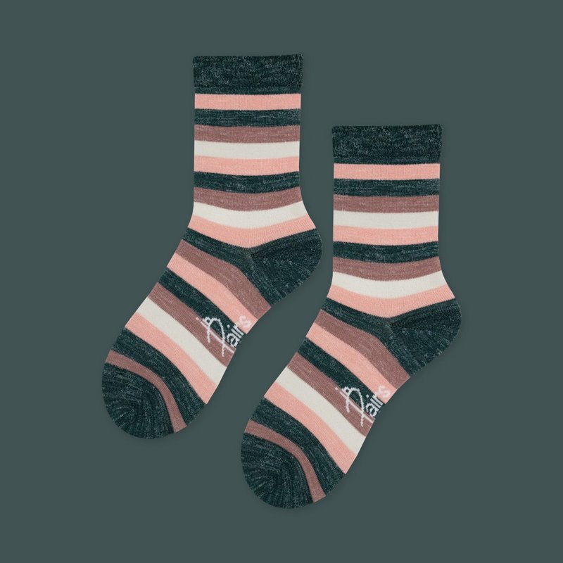 in Pairs | 粗线条中筒毛袜-蓝绿 - 袜子 - 其他材质 多色