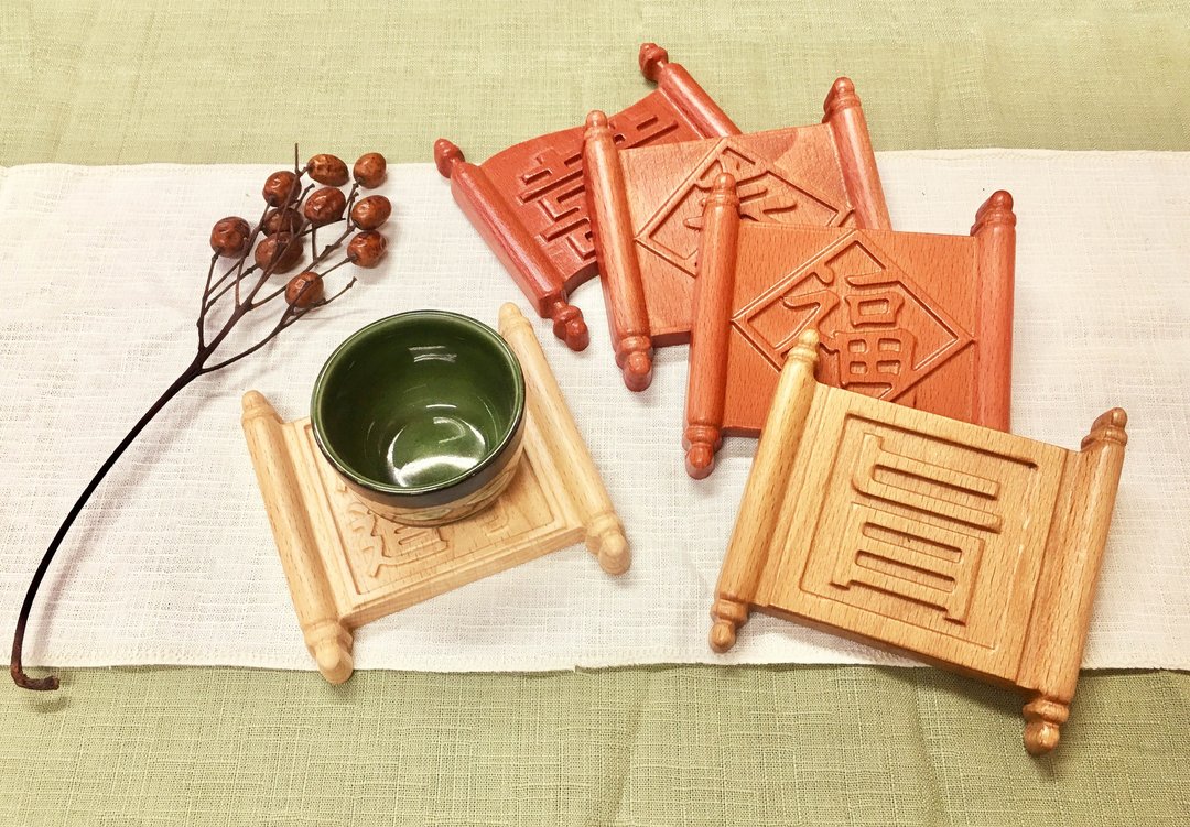 原木创意杯垫 任选 三入一组 - 杯垫 - 木头 咖啡色