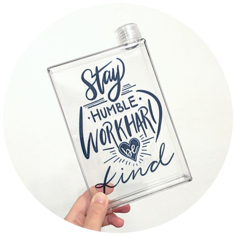 BatEars' World - 方形水壶// 手绘 手写 可自订图 自家设计 - 水瓶/水壶 - 塑料 黑色