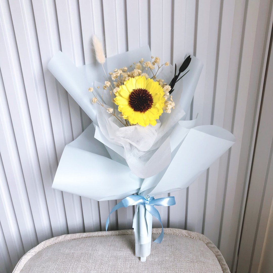 毕业花束-向日葵中型干燥花束。干燥花束。向日葵花束。求婚花束 - 干燥花/捧花 - 植物．花 