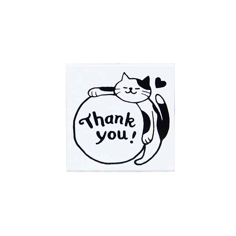 【KODOMO NO KAO】森林系职人 木印章 猫猫Thank you - 插画/绘画/写字 - 木头 