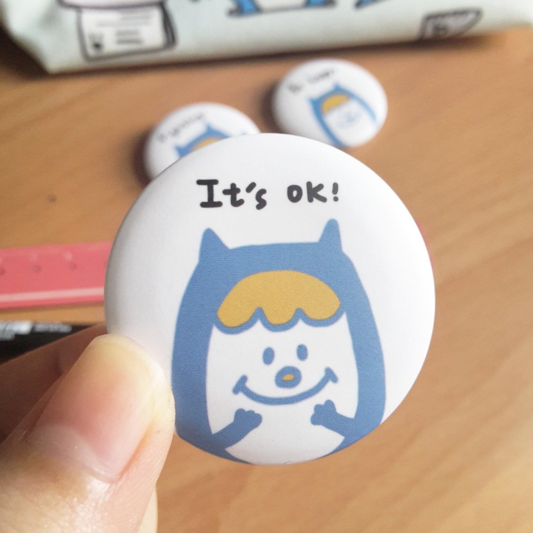 Ning's徽章/别针-it's ok(3.8cm) - 徽章/别针 - 其他材质 