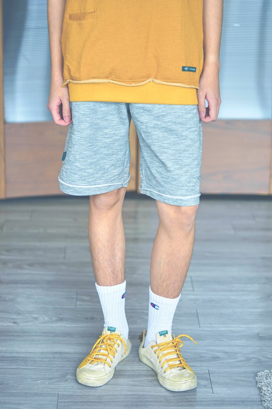 休閒棉褲 SWEAT SHORTS / 香港設計 / 潮服 / 男裝 女裝 / 優質 (灰色) - 男士长裤 - 棉 灰色