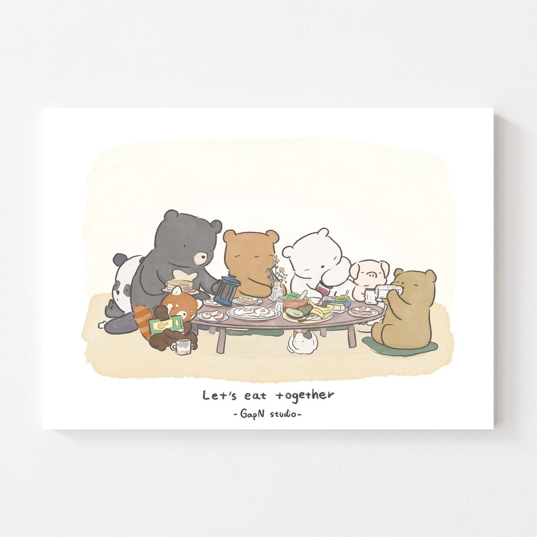 Postcard Poster 12 Let's Eat Together I 2022 系列 - 卡片/明信片 - 纸 白色
