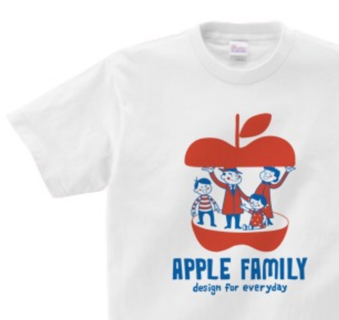 APPLE FAMILY WM-WL•S-XL T恤【订制商品】 - 中性连帽卫衣/T 恤 - 棉 白色