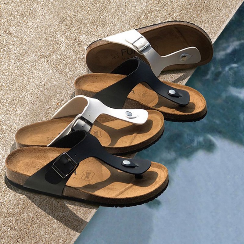 人字百搭拖鞋 1PQ09/2PQ09 - 男女凉鞋 - 人造皮革 白色