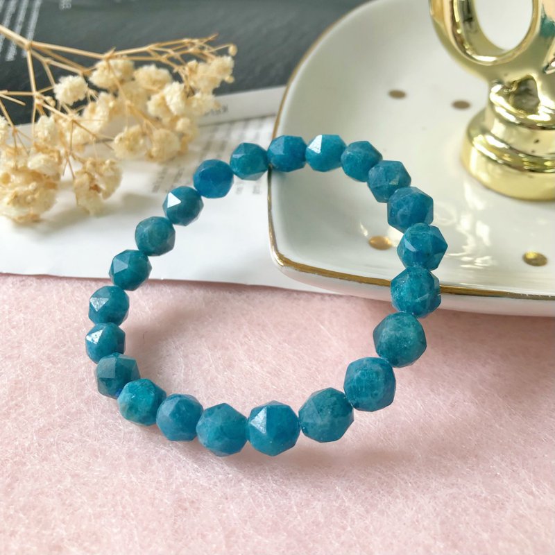 健康运 Starcut 水晶 蓝磷灰石 星钻 水晶 手链 手链 手 - 手链/手环 - 水晶 蓝色