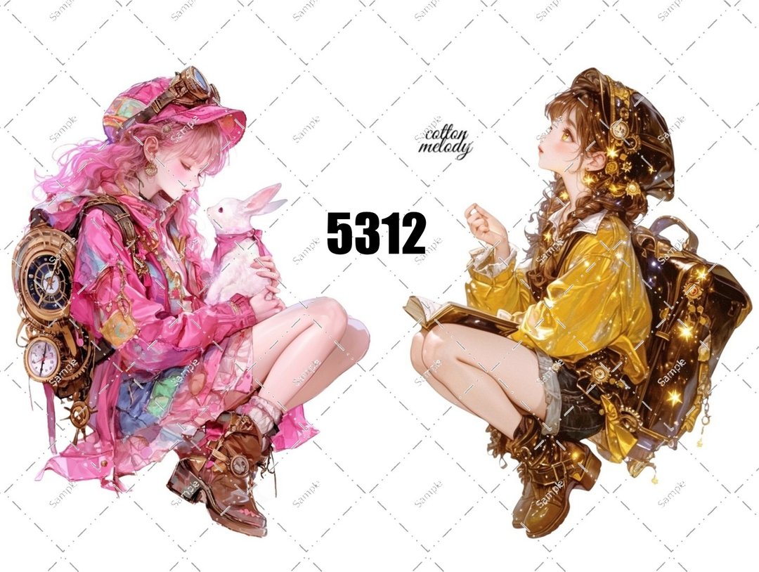 original sticker no.5312 人物贴纸 原创贴纸 原创人物贴纸 装饰贴纸 cotton melody - 贴纸 - 纸 