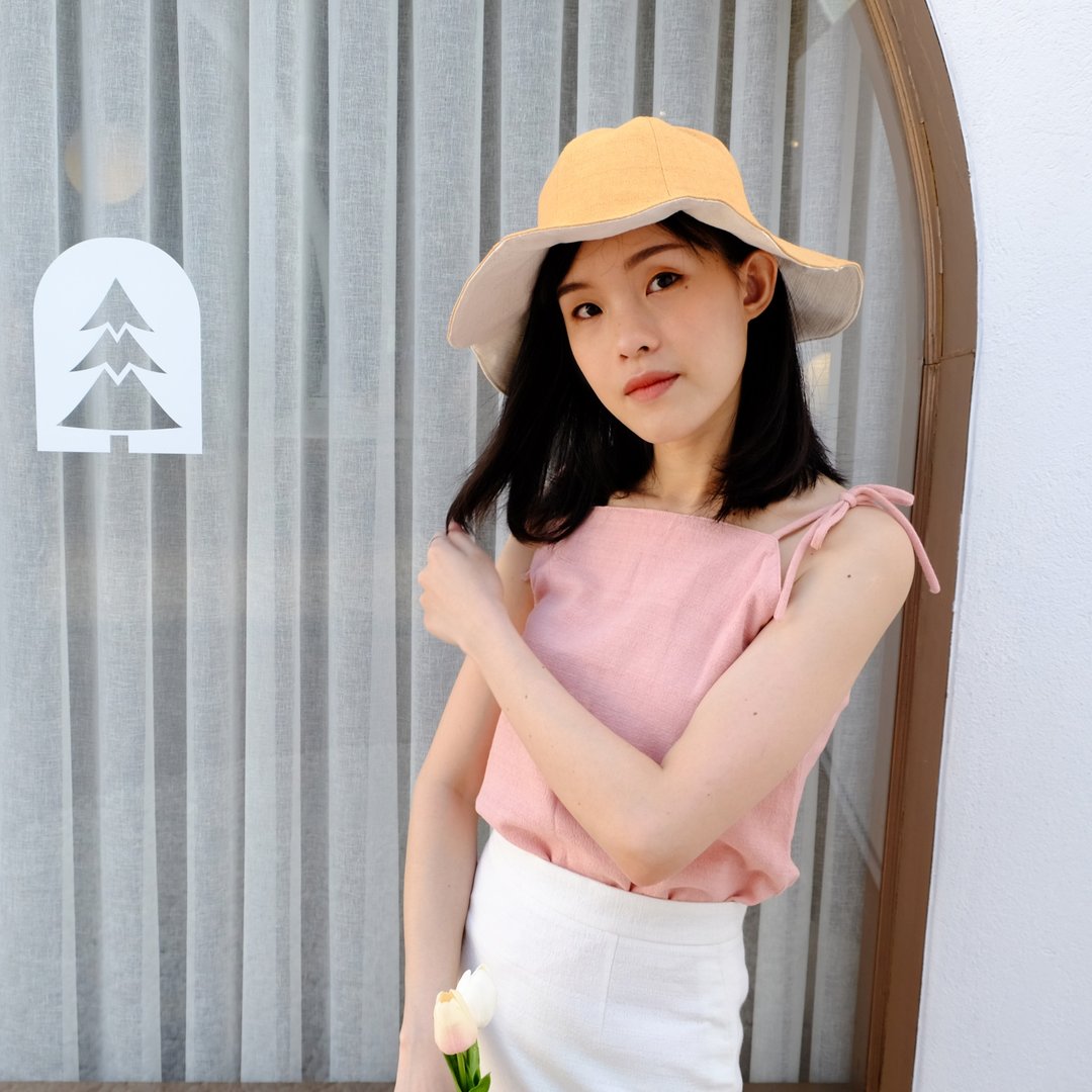 Summer Melody Tulip Hat - Mellow Yellow - 帽子 - 棉．麻 橘色