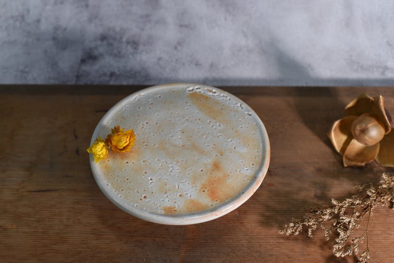 志野烧浪漫高脚蛋糕盘 - 花瓶/陶器 - 陶 