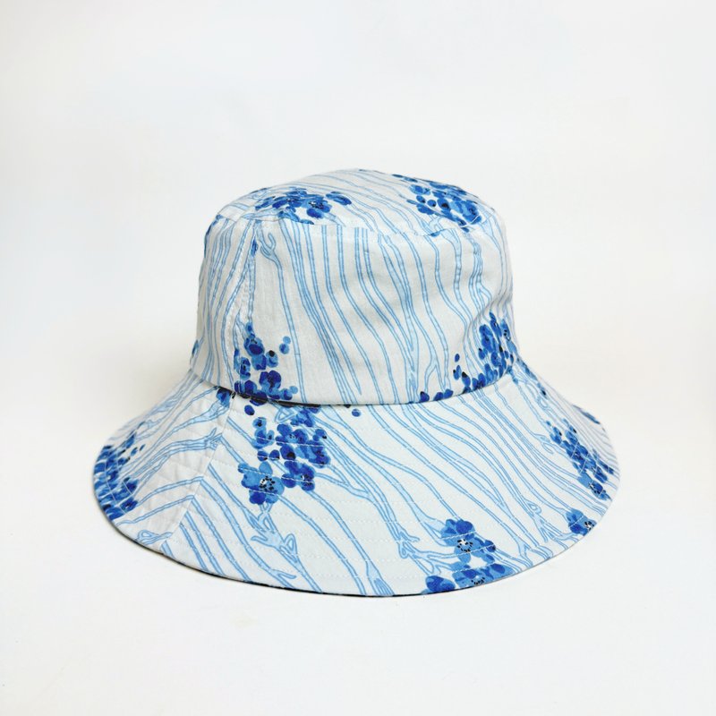 蓝染森语・水墨渐层渔夫帽 - 帽子 - 其他材质 蓝色