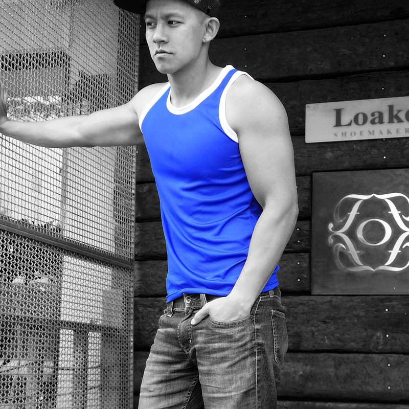 【Goorule】素面运动背心_01 - 男装背心 - 聚酯纤维 蓝色