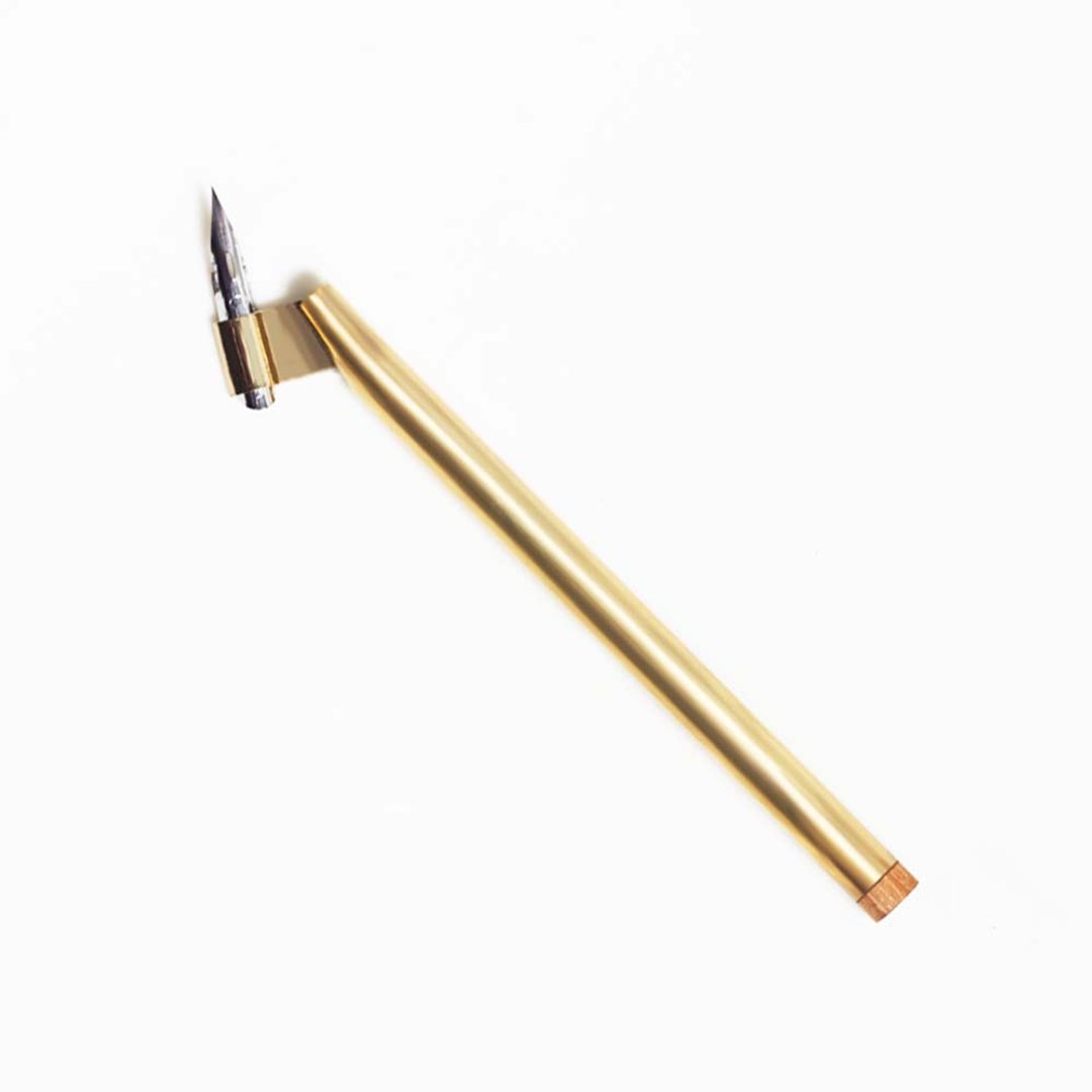 Pica Oblique pen for Calligraphy - 蘸水笔 - 其他金属 金色