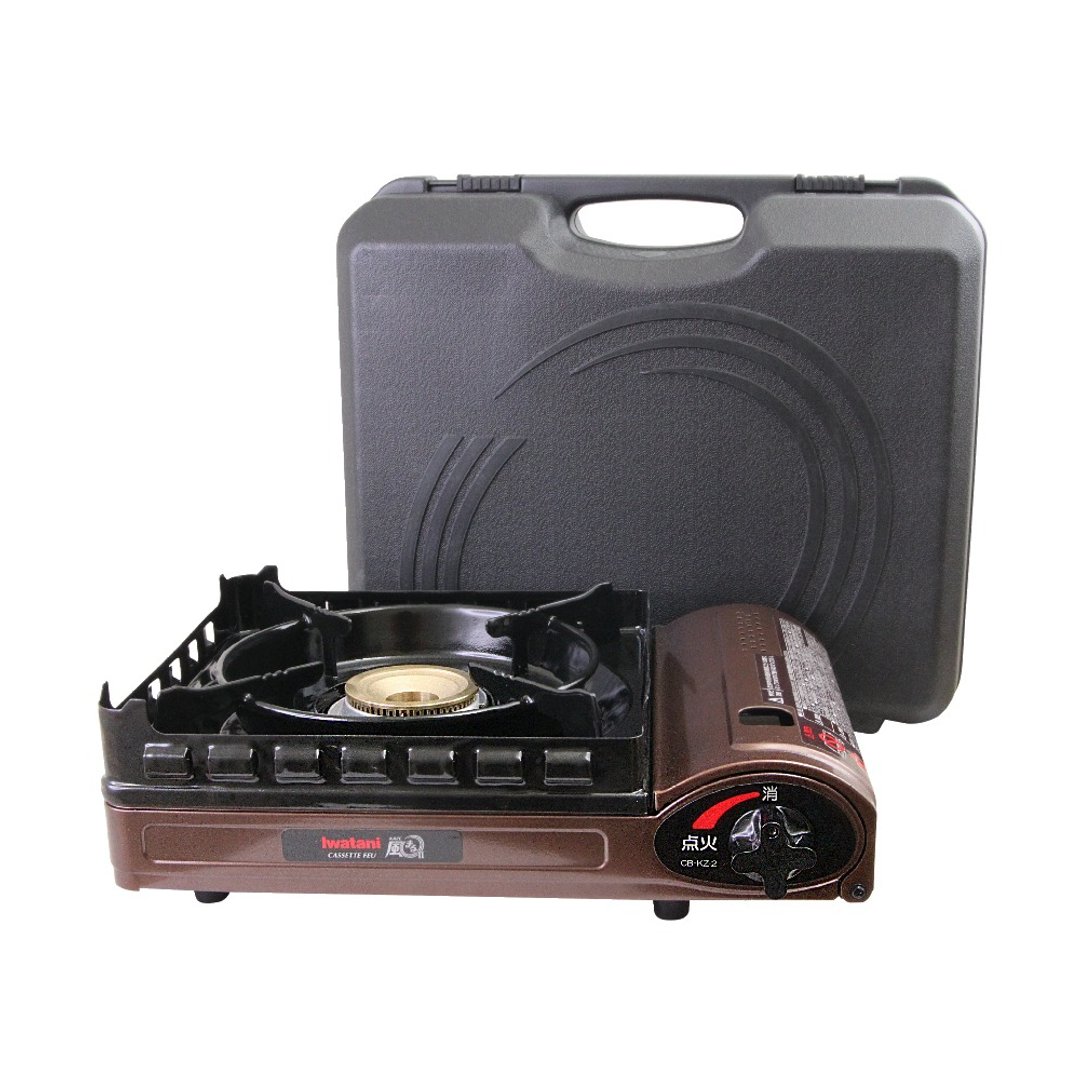 【Iwatani岩谷】新风丸超防风卡式炉3.5kW-附收纳盒 - 露营用品 - 其他材质 咖啡色