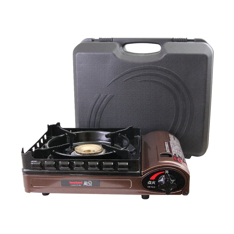 【Iwatani岩谷】新风丸超防风卡式炉3.5kW-附收纳盒 - 露营用品 - 其他材质 咖啡色