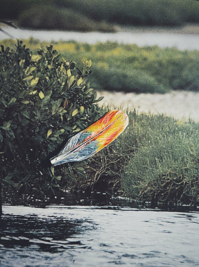 木刻手绘坠饰 - 羽毛 - 其他 - 木头 多色