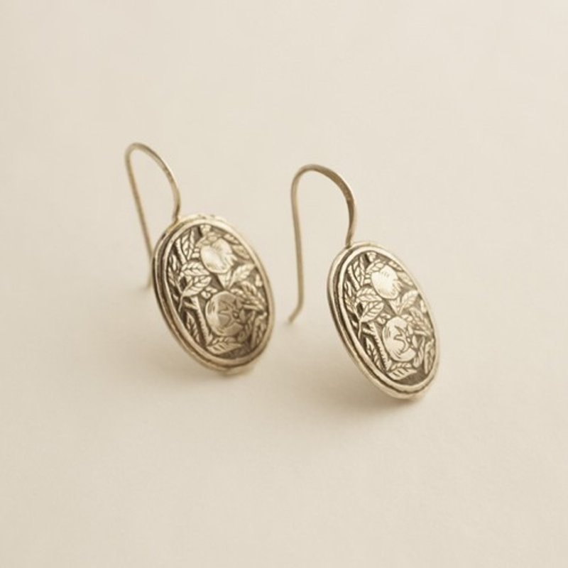 Pomegranate Pierce {EP012SV} - 耳环/耳夹 - 其他金属 