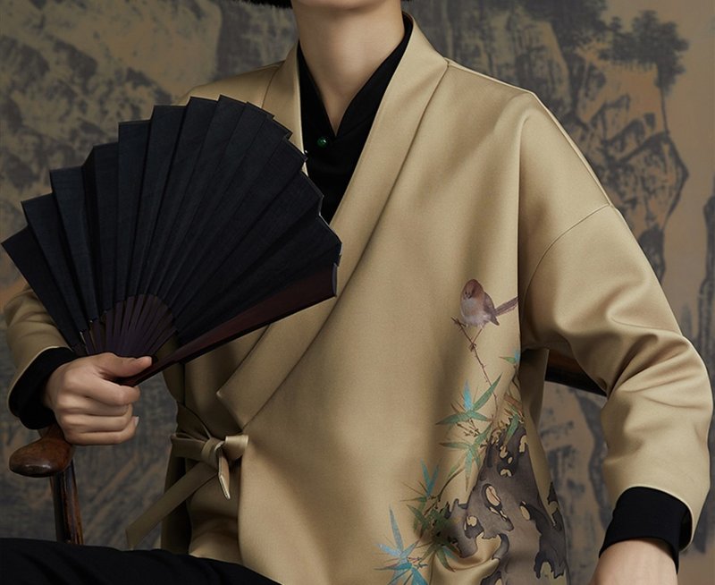 【复活竹禽】新中式复古 定位花知识分子/改良唐装 - 女装上衣 - 聚酯纤维 黄色